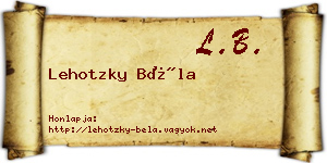 Lehotzky Béla névjegykártya