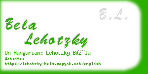 bela lehotzky business card